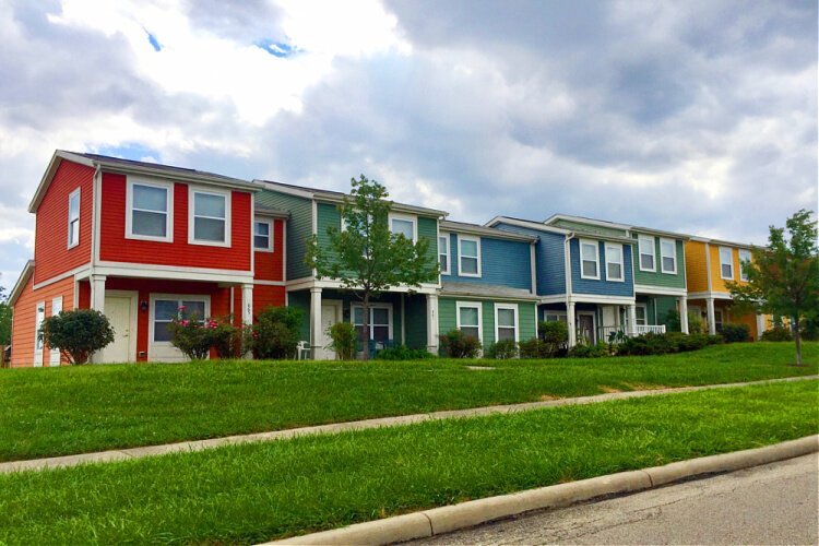 Modern homes in the village of Lincoln Heights.