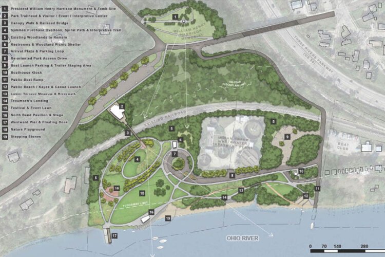 A rendering of the park master plan.