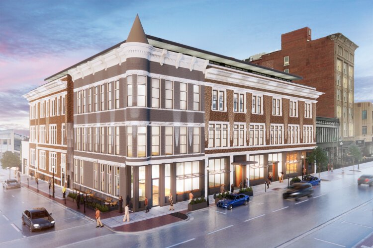 A rendering of the planned $22.5 million redevelopment of the old Covington YMCA building.