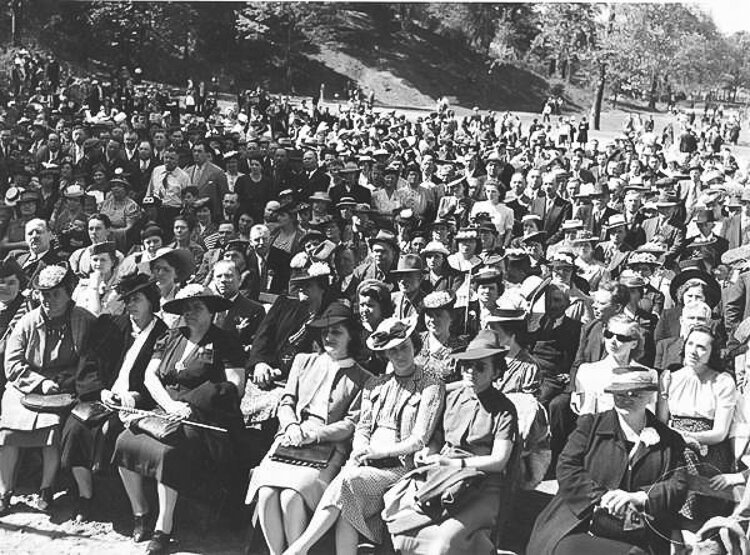 Participants at dedication of Ukrainian Cultural Garden in 1940