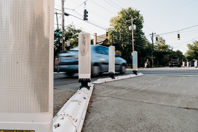 Curb extensions added in Northside after a fatal pedestrian accident there.