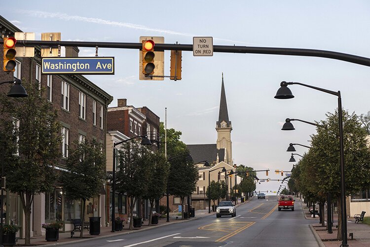 New lighting, sidewalk pavers and underground cables are among the upgrades to the Vine Street business district.